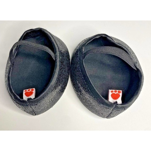 Build A Bear Shoes Black Sparkle Flats BAB Accessories Replacement Mary Janes - Picture 3 of 9